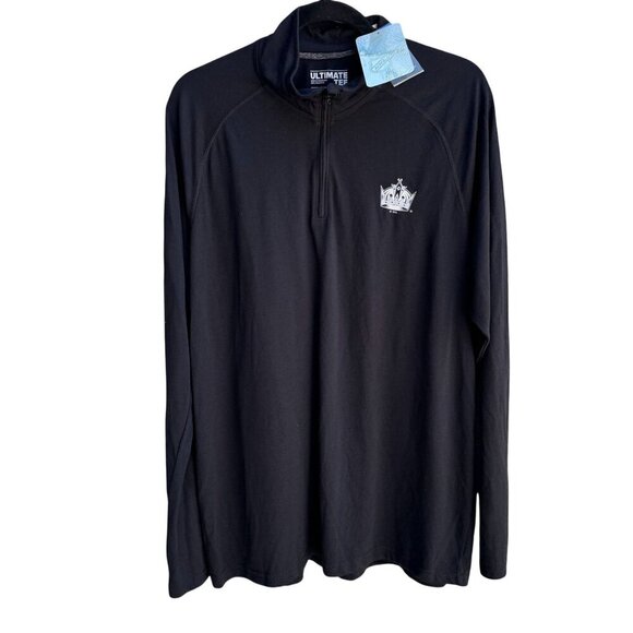 Adidas NHL Ultimate Tee 1/4 Zip Long Sleeve Black Climalite Mens Top New XL - Picture 1 of 10